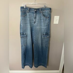 American Eagle Super High Rise Baggy wide leg Jeans